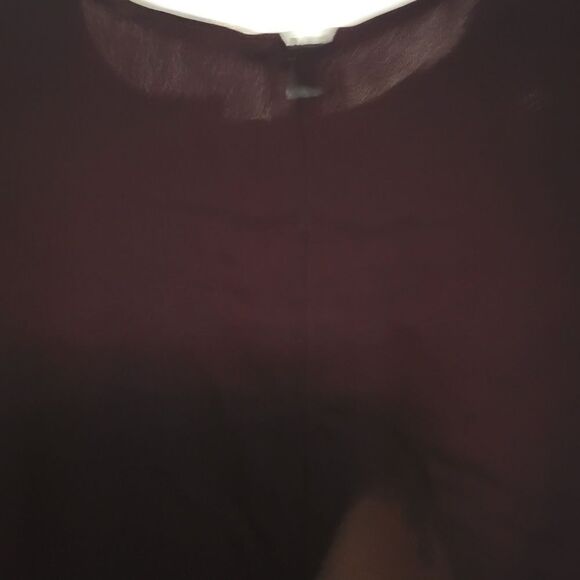 * * TIBI crew Neck wine/burgundy long sleeve Blouse - Picture 5 of 10